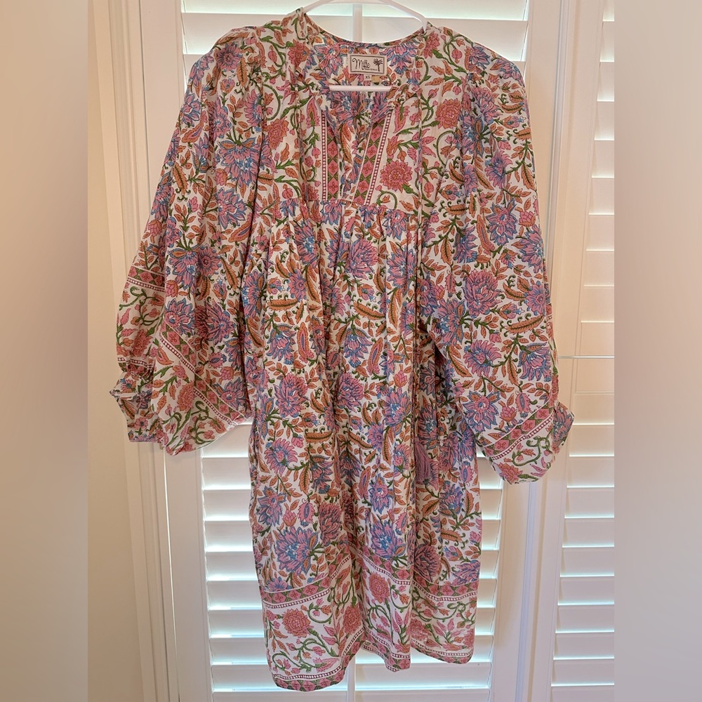 Floral Mini Dress in Pink and Purple - Picture 2 of 3